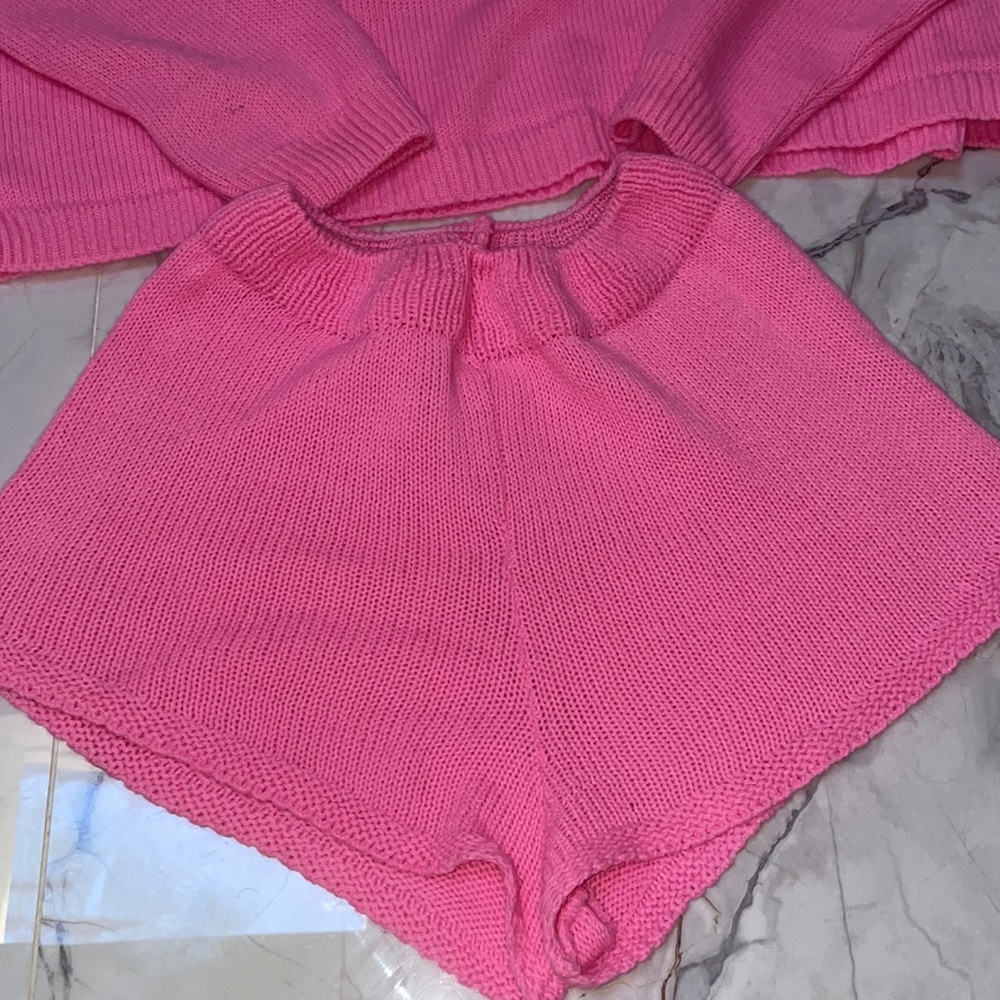 💖Pink Set In The Style Co-Ord Knit Top & Short💖 - Picture 9 of 12